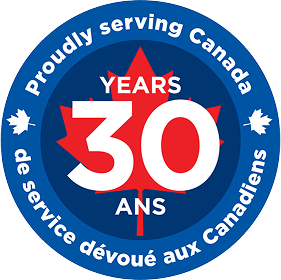 30 years of proudly serving canada icon
