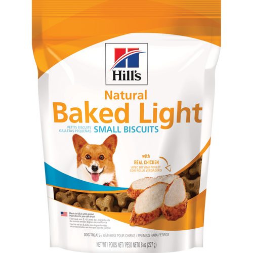Gâteries naturelles pour chiens de petite taille Hill’s Baked Light Biscuits avec du vrai poulet Packshot