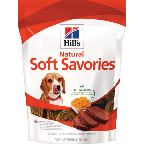 Gâteries naturelles pour chiens Hill’s Soft Savories avec bœuf et cheddar Packshot
