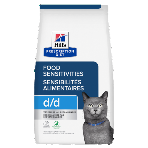 Nourriture sèche pour chats d/d, recette au canard et aux pois verts Visuel 