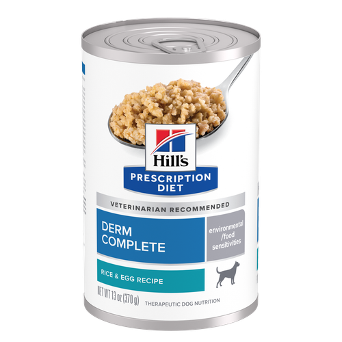Nourriture humide pour chiens Derm Complete, recette au riz et aux œufs Visuel 