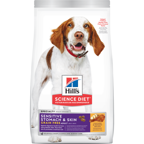 Estomac et peau sensibles, nourriture sans grains pour chiens adultes, recette au poulet et aux pommes de terre Packshot