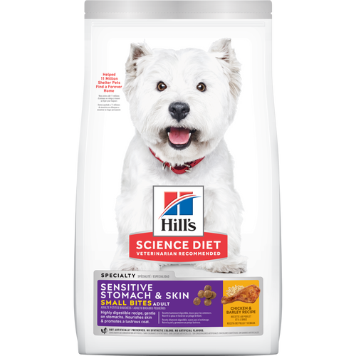 Estomac et peau sensibles, nourriture pour chiens adultes, Petites bouchées Packshot