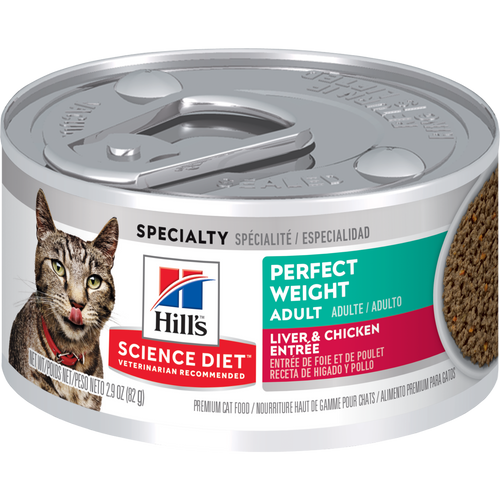 Poids parfait, nourriture pour chats adultes, entrée de foie et de poulet Packshot