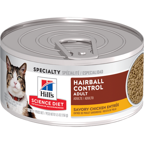 Contrôle des boules de poil, nourriture pour chats adultes, entrée de poulet savoureuse Packshot