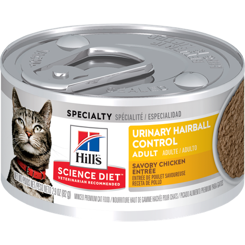 Soins urinaires et contrôle des boules de poil, nourriture pour chats adultes, entrée de poulet savoureuse Packshot