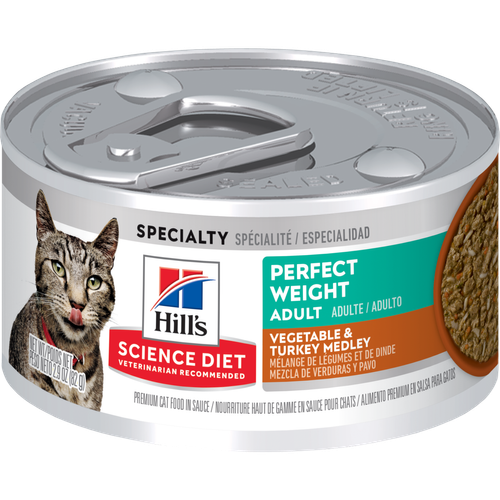 Adult Perfect Weight Vegetable & Turkey Medley Cat Food Visuel 
