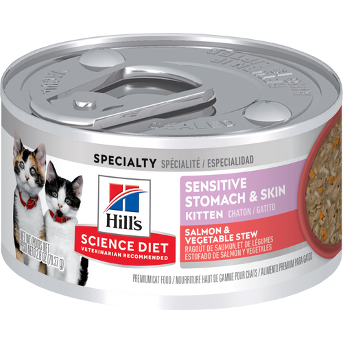 Kitten Sensitive Stomach & Skin Salmon & Vegetable Stew Visuel 