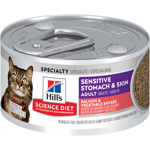 Adult Sensitive Stomach & Skin Salmon & Vegetable Entrée Cat Food Visuel 