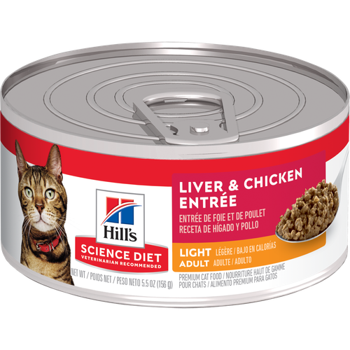 Nourriture légère pour chats adultes, entrée de foie et de poulet Packshot