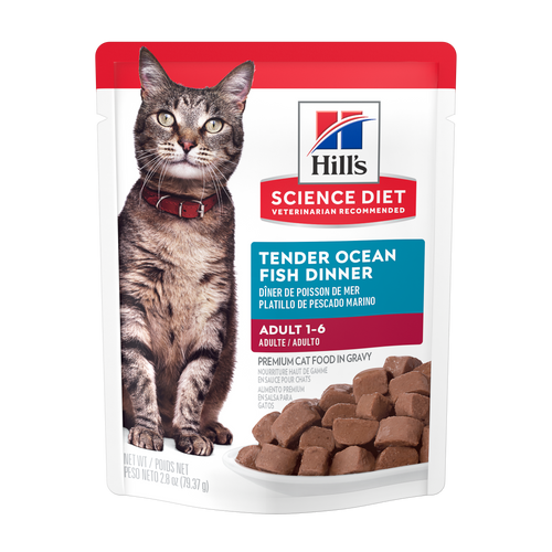 Nourriture pour chats adultes, dîner de poisson Packshot