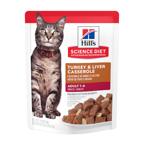 Nourriture pour chats adultes, casserole de dinde et de foie Packshot